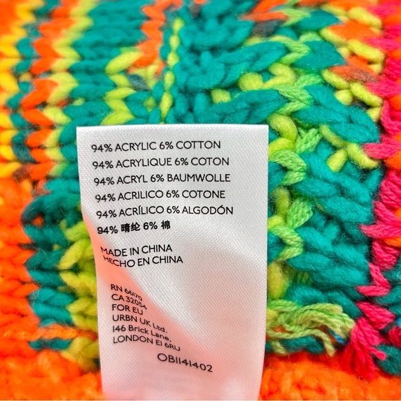 Urban Outfitter Kimichi Blue Crochet Poncho/Cardigan Pride/ Rainbow - Picture 6 of 6